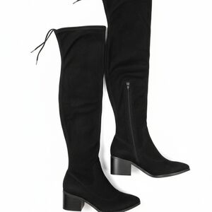 Expressions Black Over the Knee Boots